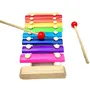 WOOD CRAFTS OF RAJASTHAN Wooden Xylophone Musical Toy Piano for Kids Babies Childerns with 8 Note 3+ Age Multicolour 1 Xylophone 2 Sticks, 3 image
