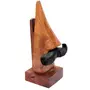 WOOD CRAFTS OF RAJASTHAN andmade Wooden Nose Shaped Spectacle Specs Eyeglass Holder Stand with Moustache (Standard Size Brown), 2 image