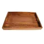 WOOD CRAFTS OF RAJASTHAN Rosewood Sheesham Wood Handmade & Handcrafted Wooden Carving Serving Tray (Carved Design) (Size: 12 inch x8 inch x2 inch), 2 image