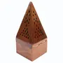 WOOD CRAFTS OF RAJASTHAN Wooden Incense Holder | Temple Decoration | Pyramid Incense Box Fragrance Stand Holder Agarbatti Dhoop Holder | Ash Catcher Home | Mandir Item - 3.5 inch, 4 image