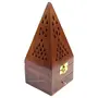 WOOD CRAFTS OF RAJASTHAN Wooden Incense Holder | Temple Decoration | Pyramid Incense Box Fragrance Stand Holder Agarbatti Dhoop Holder | Ash Catcher Home | Mandir Item - 3.5 inch, 2 image