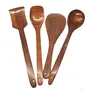 WOOD CRAFTS OF RAJASTHAN Premium Handmade Wooden Non-Stick Serving and Cooking Spoon Kitchen Tools Utensil Set of 4, 2 image