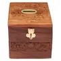 WOOD CRAFTS OF RAJASTHAN Handmade Wooden Money Box with Lock | Wooden Coin Box | Wooden Money Bank Coin Storage Bank (Brown), 2 image