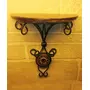 WOOD CRAFTS OF RAJASTHAN Wooden & Wrought Iron Fancy Wall Shelf (Brown & Black Size - 8 x 4 x 9.5 Inches) Pack of 2, 6 image
