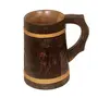 WOOD CRAFTS OF RAJASTHAN Wooden Beer Mug with Handle for Home Bar/Caf/Pubs/Party (with Melamine PU Waterproof Polish Brown 510 ml Set of 2 (Wooden Beer Mug with Handle Set of 2), 5 image