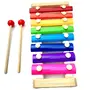 WOOD CRAFTS OF RAJASTHAN Wooden Xylophone Musical Toy Piano for Kids Babies Childerns with 8 Note 3+ Age Multicolour 1 Xylophone 2 Sticks, 2 image