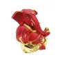 CHURU SILVERWARE Polyresin Gold Plated Appu Ganesha (Red), 2 image