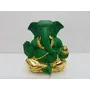 CHURU SILVERWARE Ceramic Lord Ganesh Idol 4.5x4x3cm Gold, 3 image