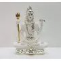 CHURU SILVERWARE Resin Lord Shiva Idol Small White, 4 image