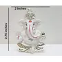 CHURU SILVERWARE Gold and Silver Plated Mukut appu Ganesha for car Dashboard (White), 4 image