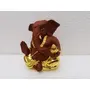 CHURU SILVERWARE Ceramic Appu Ganesha Idol 5x4x3 cm Gold and Brown, 4 image