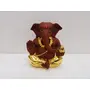 CHURU SILVERWARE Ceramic Appu Ganesha Idol 5x4x3 cm Gold and Brown, 2 image