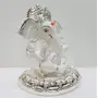 CHURU SILVERWARE Ceramic Lord Ganesh Idol 8x7x7 cm Silver, 2 image