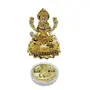 CHURU SILVERWARE Gold Plated laxmi Ganesha Idol with Off White Terracotta Work with Gold Plated Coin | for Diwali | Laxmi poojan | Diwali Pooja | Gifting (New Kamal Laxmi Gold), 5 image