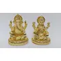 CHURU SILVERWARE Gold Plated new chakra Laxmi Ganesha Idol (2.75 inches Height) (Gold Off White), 3 image