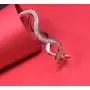 KUNDAN & MEENAKARI JEWELLERY American Diamond Golden Zigzag Designer AD Bollywood Wedding Casual Girlish Adjustable CZ Stone Bracelet For Women And Girl, 3 image