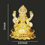 CHURU SILVERWARE Gold Plated laxmi Ganesha Idol with Off White Terracotta Work with Gold Plated Coin | for Diwali | Laxmi poojan | Diwali Pooja | Gifting (New Kamal Laxmi Gold), 3 image