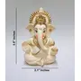 CHURU SILVERWARE Peach Ivory Finish Ganesha Idol Car Dashboard Idol Home Decor Gifting Diwali Showpiece 3.5" Inches, 4 image