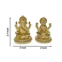 CHURU SILVERWARE Gold Plated new chakra Laxmi Ganesha Idol (2.75 inches Height) (Gold Off White), 5 image