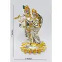 CHURU SILVERWARE Radha Krishna Idol Two Tone/Ganga Jamuna (7 Inches Height) (Gold and Silver), 4 image