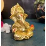 CHURU SILVERWARE Lord Ganesha for Car Dashboard Ganesha Ganpati Idol God of Success and Luck (Gold Matte), 2 image