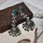 German Multicolor Earring for Women & Girls | Traditional Silver Oxidised Jhumka | Studed Jhumk Earring | Accessories Jewellery | Birthday & Anniversary Gift, 5 image