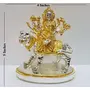 CHURU SILVERWARE Gold and Silver Plated Resin Ambe Durga Mata Idol (Small Size Two Tone), 4 image