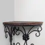 WROUGHT IRON CRAFTS Wrought Iron Corner Rack with 2 Shelves, 4 image