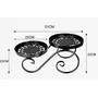 WROUGHT IRON CRAFTS Flower Plant Stand Thicker Flower Rack Plant Stand with Round Pot Supports Hollow Design Wrought Iron Black fit Outdoor/Indoor Decoration (1 Medium), 4 image