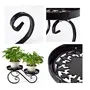 WROUGHT IRON CRAFTS Flower Plant Stand Thicker Flower Rack Plant Stand with Round Pot Supports Hollow Design Wrought Iron Black fit Outdoor/Indoor Decoration (1 Medium), 2 image