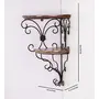 WROUGHT IRON CRAFTS Wrought Iron Corner Rack with 2 Shelves, 2 image