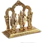 MEENAKARI ENAMEL PRODUCTS White Metal Gold Ram Darbar Idol with Rectangle Base for for Home Temple and Gifts, 3 image