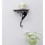 WROUGHT IRON CRAFTS Wall Mounted Wooden and Wrought Iron Wall Bracket Shelf for Living Room Photo Frame Flower Pot WiFi- Home and Office (Rose Bracket), 2 image