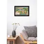 PICHWAI- PAINTED TEMPLE HANGING Pichwai Painting Krishna meets Radha with Gopis and Gwalas Photo Frame Size 19.5X13.5 Inches, 2 image