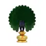 MEENAKARI ENAMEL PRODUCTS 6" Golden Amboz Resin Dancing Peacock Showpiece Figurine for Home Office Decor Gifts House Warming Statue Idols - Multicolor, 3 image