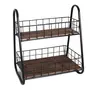 WROUGHT IRON CRAFTS Wrought Iron Double-Layer Multipurpose Storage Spice Bathroom and Kitchen Rack for Space Storage Plant Shelf Rack, 2 image