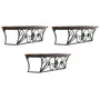 WROUGHT IRON CRAFTS Wooden Iron Floating Wall Shelf/Shelves for Living Room | Brown | Set of 3, 3 image