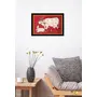 PICHWAI- PAINTED TEMPLE HANGING Pichwai Painting Kamdhenu Cow with Calf Photo Frame Size 19.5X13.5 Inches, 2 image