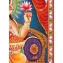 PICHWAI- PAINTED TEMPLE HANGING Large Pichwai Painting Print Ganpati Ganeshji on Singhasan Darshan Size 24X36 Inches, 5 image