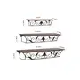 WROUGHT IRON CRAFTS Beautiful Wrought Iron Wall Shelf with 3 Shelves for Bedroom/Living Room Decoration, 4 image