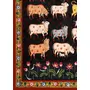 PICHWAI- PAINTED TEMPLE HANGING Large Pichwai Painting Print Krishna Playing Flute for his Cows Size 36X24 Inches, 6 image