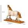 MEENAKARI ENAMEL PRODUCTS 9" Feng Shui Resin Running Horse Vastu Statue | Handcrafted Decorative Horse Showpiece Idol for Living Room and Home Decor Animal Figurines (Brown-Pack of 1), 5 image
