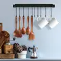 WROUGHT IRON CRAFTS Kitchen Pot And Pan Hanger Rail Bar Rack Wall Mounted 17 Inch with 10 Hooks Utensil & Cookware hangers Industrial Farmhouse Style Black Wrought Iron, 7 image