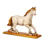 MEENAKARI ENAMEL PRODUCTS 9" Feng Shui Resin Running Horse Vastu Statue | Handcrafted Decorative Horse Showpiece Idol for Living Room and Home Decor Animal Figurines (Brown-Pack of 1), 6 image