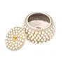 MEENAKARI ENAMEL PRODUCTS Aluminium Golden Jewellery Dibbi Kumkum Box Fancy Sindoor Dibbi Vanity Box (Silver Moti 2 Pcs), 2 image