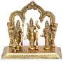 MEENAKARI ENAMEL PRODUCTS White Metal Gold Ram Darbar Idol with Rectangle Base for for Home Temple and Gifts, 2 image