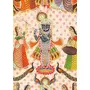 PICHWAI- PAINTED TEMPLE HANGING Religious Large Pichwai Painting Print Maha Raas Leela (Multicolour 24 X 36 Inches), 4 image