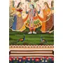 PICHWAI- PAINTED TEMPLE HANGING Religious Large Pichwai Painting Print Maha Raas Leela (Multicolour 24 X 36 Inches), 6 image