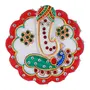 MEENAKARI ENAMEL PRODUCTS Marble Made Ganesha Leaf Shape Roli Rice Kumkum Ganesh Chopra for Tilak Tika Wedding Gifts Raksha Bhandhan Gift, 3 image