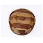 SAHARANPUR HANDICRAFTS wood Striped Casserole (2 L Brown 1 Piece), 2 image